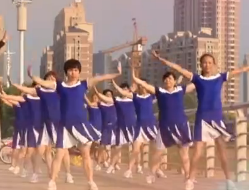 寂寞的人伤心的歌广场舞团队演示 水岸桃花Li